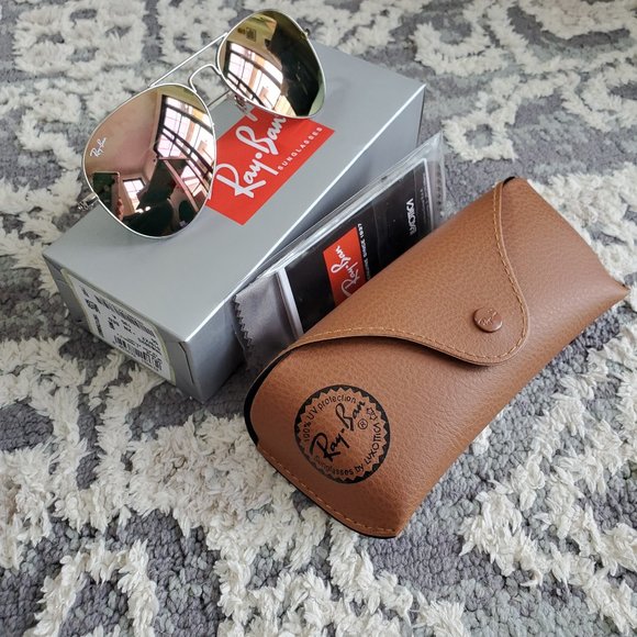 Ray Ban Aviator Sunglasses Copper Flash - Picture 1 of 2